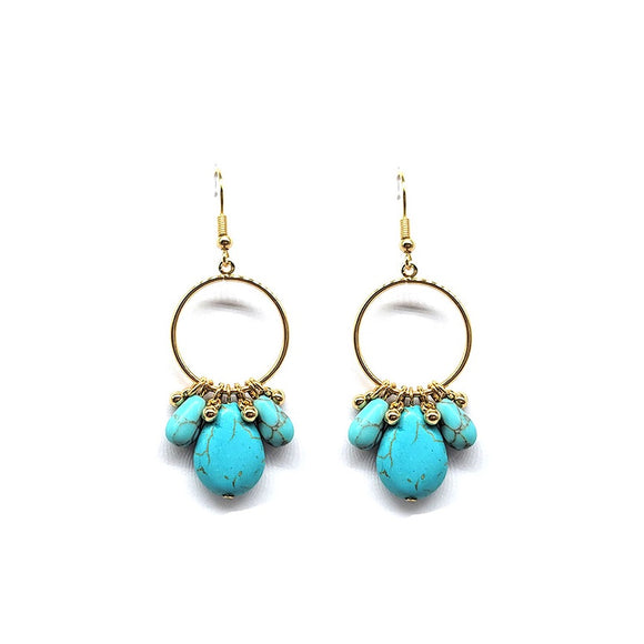 Natural stone earring - turquoise