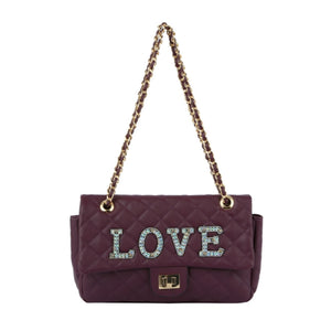 LOVE chain shoulder bag - purple