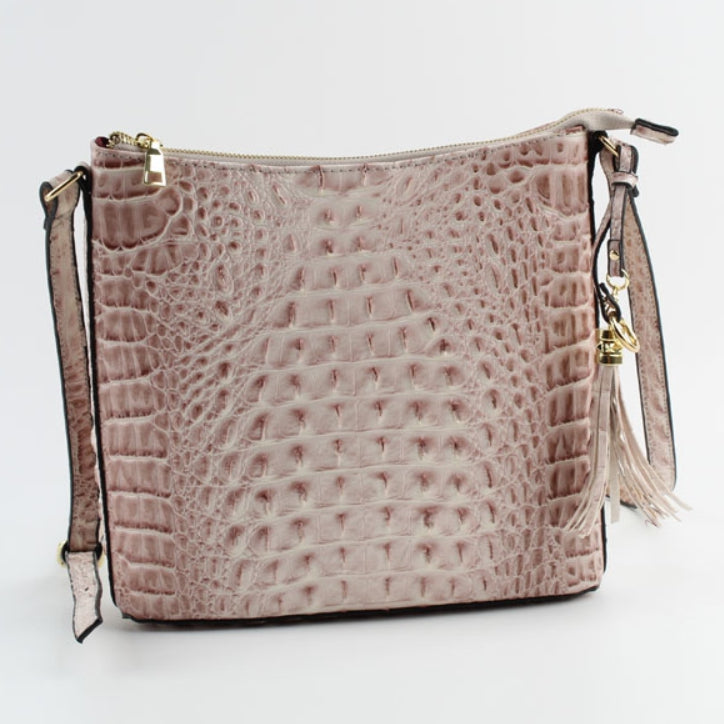 Brahmin Katie Crocodile-Embossed Crossbody Bag