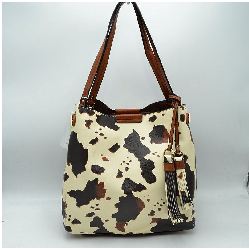 Cow print shoulder cheap purse