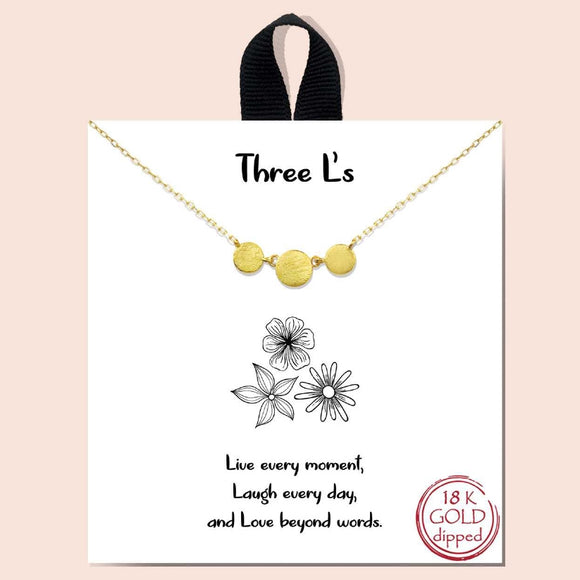 Three L's necklace - gold