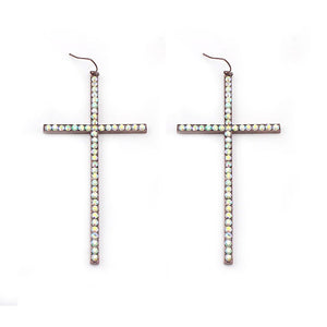[12PC] Pave Cross earring - CHAB