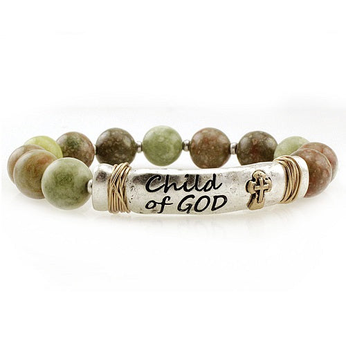 Child of God semi precious bracelet - brown