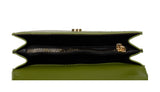 Rhinestone snake head crossbody bag - green