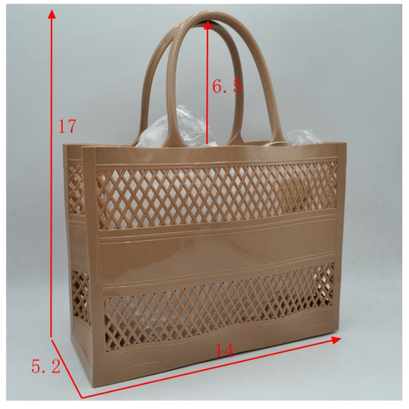Laser-cut jelly tote - white