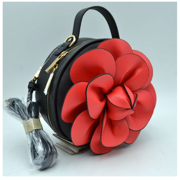 3d flower crossbody bag - red