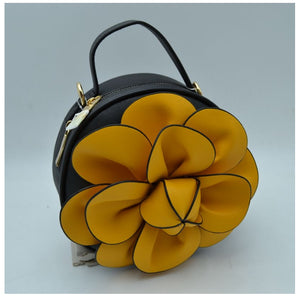 3d flower crossbody bag - yellow