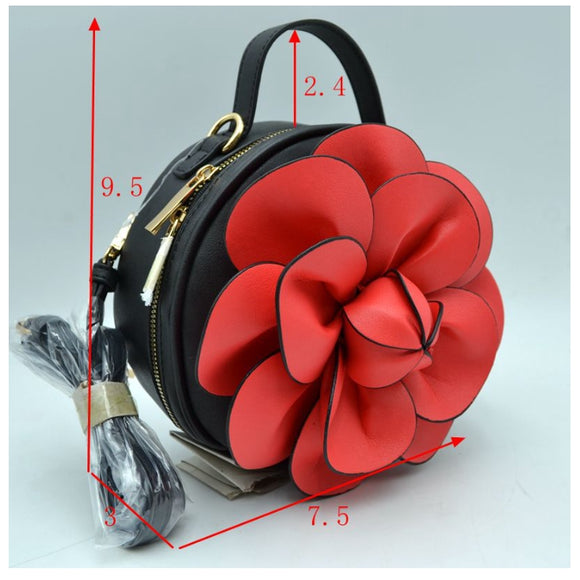 3d flower crossbody bag - red
