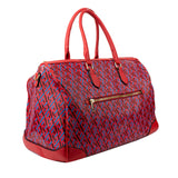 Monogram pattern duffle bag - red