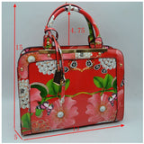 Flower & Butterfly glossy tote - blush