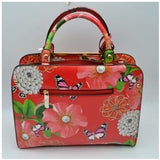 Flower & Butterfly glossy tote - blush