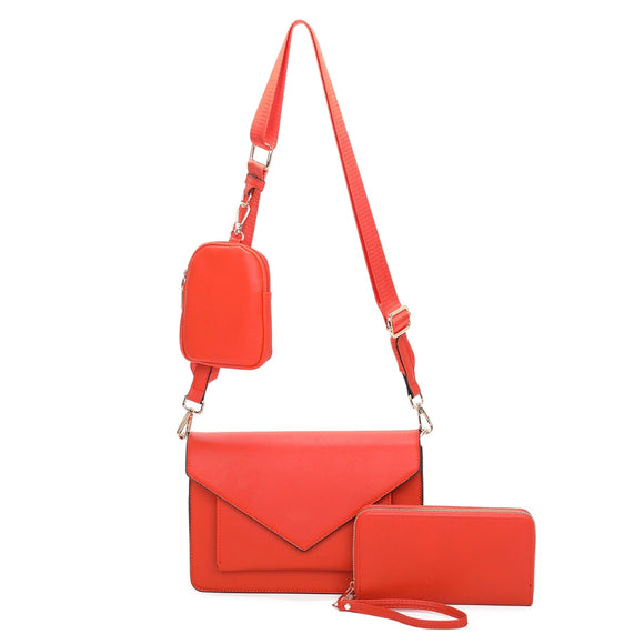 3-in-1 Envelope shoulder bag set - orange