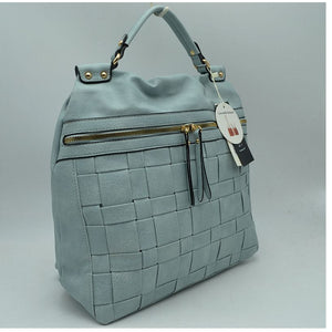 Weaving pattern backpack - light blue