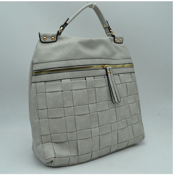 Weaving pattern backpack - grey