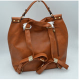 Weaving pattern backpack - brown