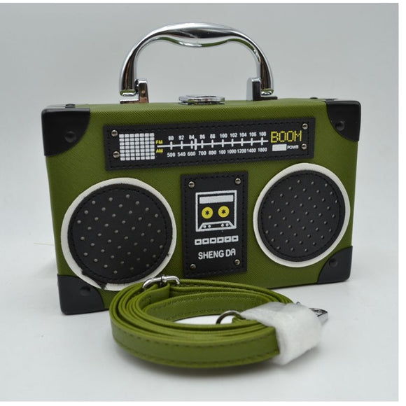 Radio shaped crossbody bag - dark green