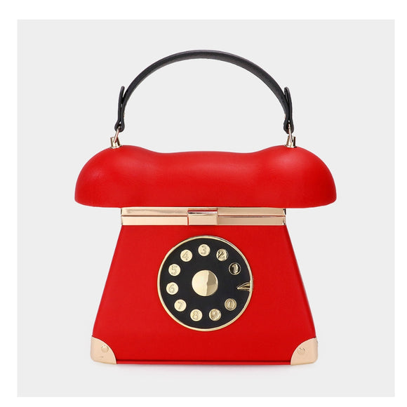Telephone designed satachel - red