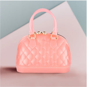 Quilted jelly crossbody bag - pink