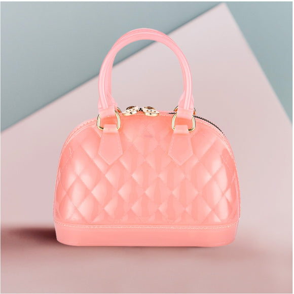 Quilted jelly crossbody bag - pink