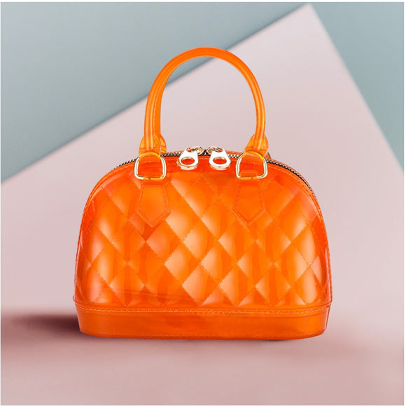 Quilted jelly crossbody bag - orange