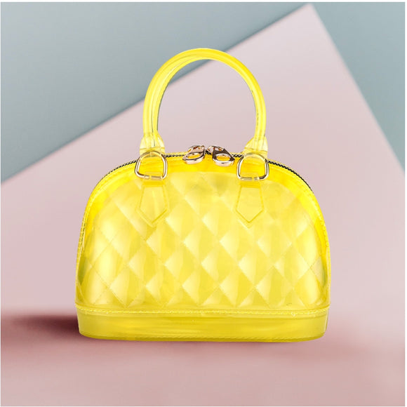 Quilted jelly crossbody bag - yellow