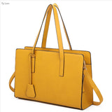 Long handle tote with wallet - orange