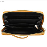 Long handle tote with wallet - black