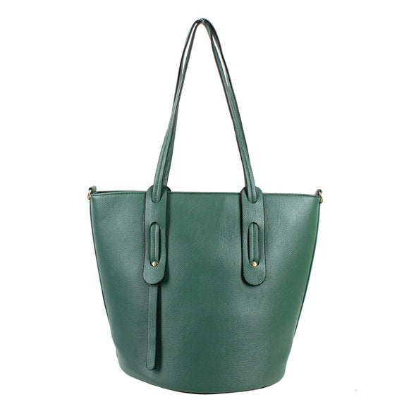 2-in-1 note detail tote - green
