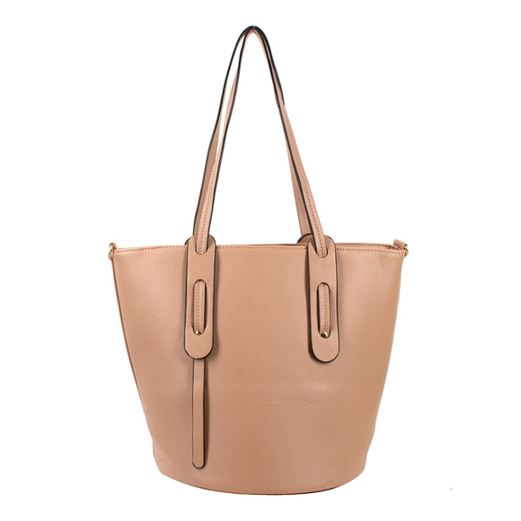 2-in-1 note detail tote - apricot