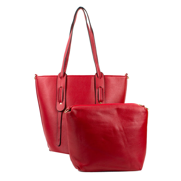 2-in-1 note detail tote - red