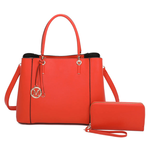 Fashion handbag with wallet - orange
