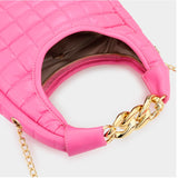 Fake chain quilted shoulder bag - yellow