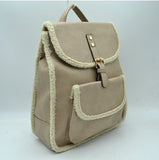 Winter belted closure backpack - stone