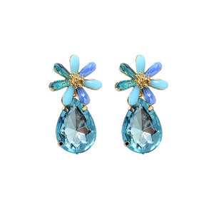 Flower earring - blue multi