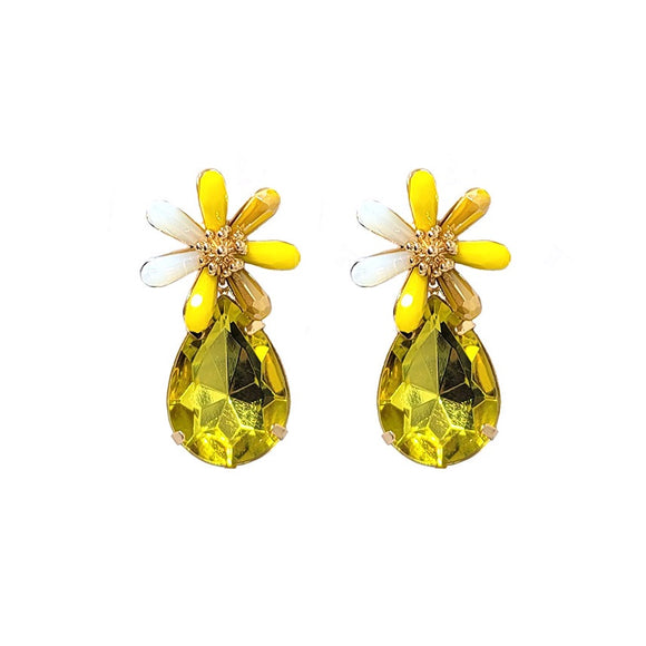 Flower earring - yellow