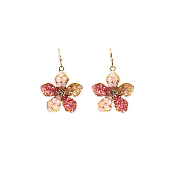 Flower earring - pink