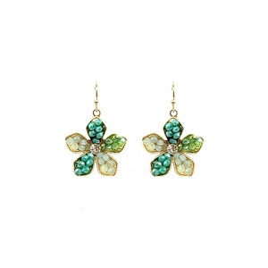 Flower earring - turquoise