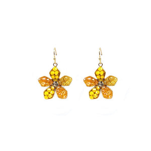 Flower earring - yellow