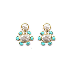 Turquoise pearl earring