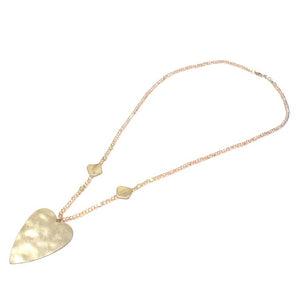 Heart with glass bead chain - light brown