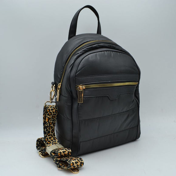 Quilted backpack - black