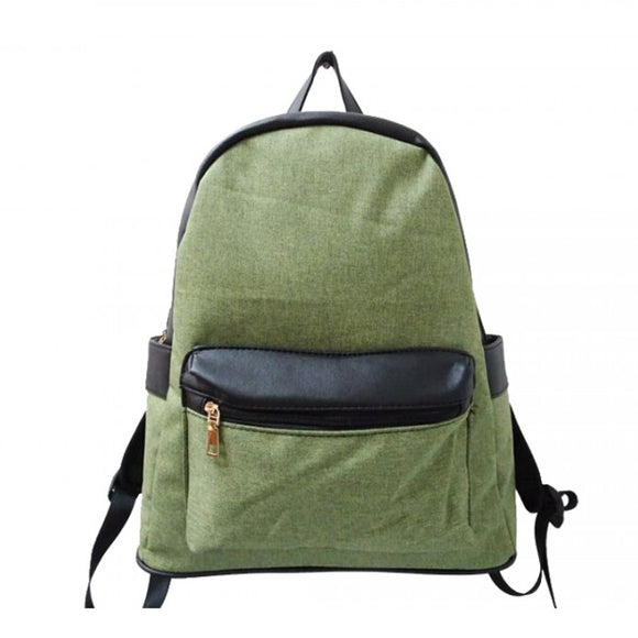 Leather detail backpack - green