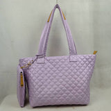 Quilted shopper bag - plum