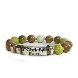 Walk by Faith semi precious bracelet - brown