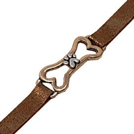 Dog bone leather bracelet