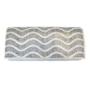 [6pcs set] Wave pattern evening bag - silver