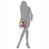 Queen bee charm graffiti boxy satchel with wallet - multi 1
