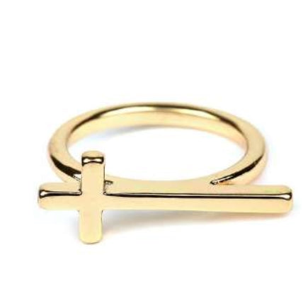 [12pcs set] Cross gold ring