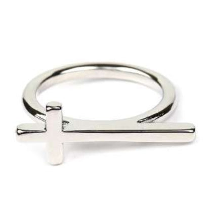 [12pcs set] Cross silver ring