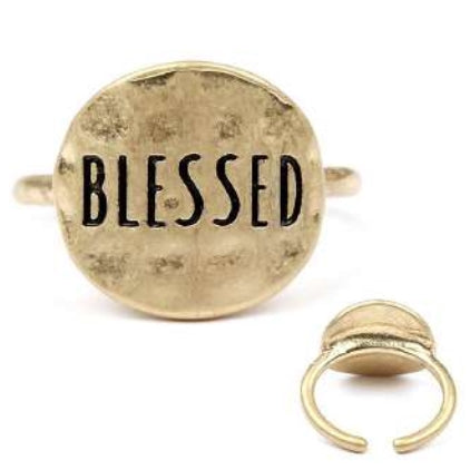 [12pcs set] BLESSED gold ring